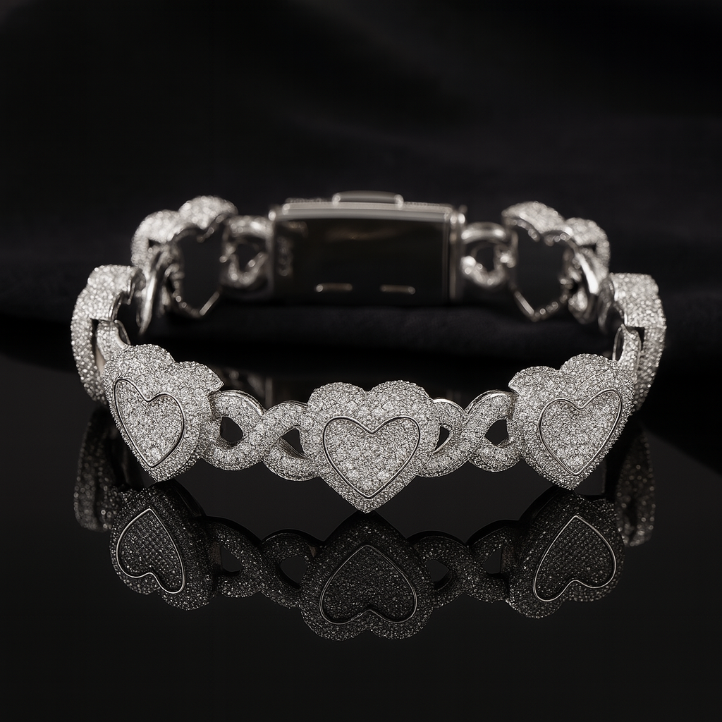 HEART CUBAN BRACELET