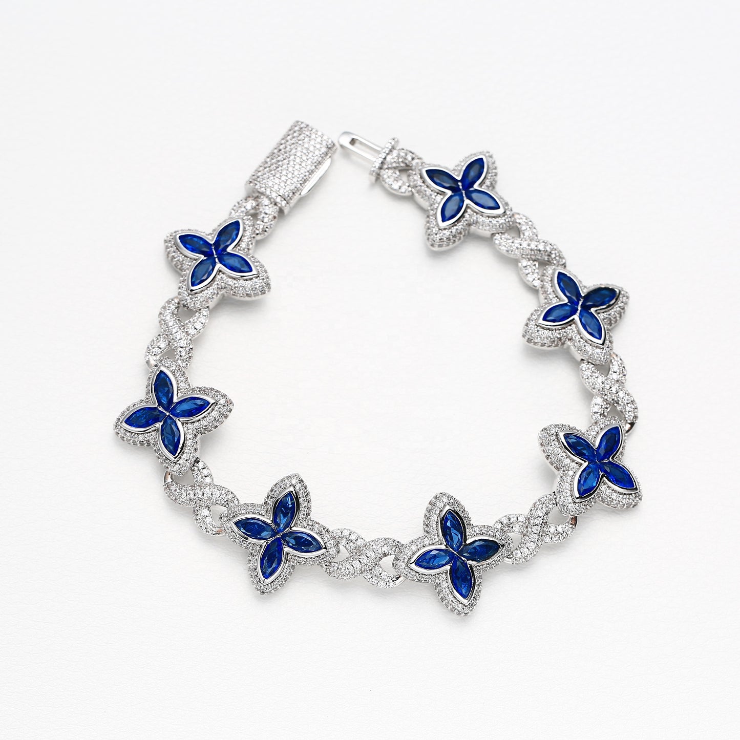 CZ Clover bracelet big stone