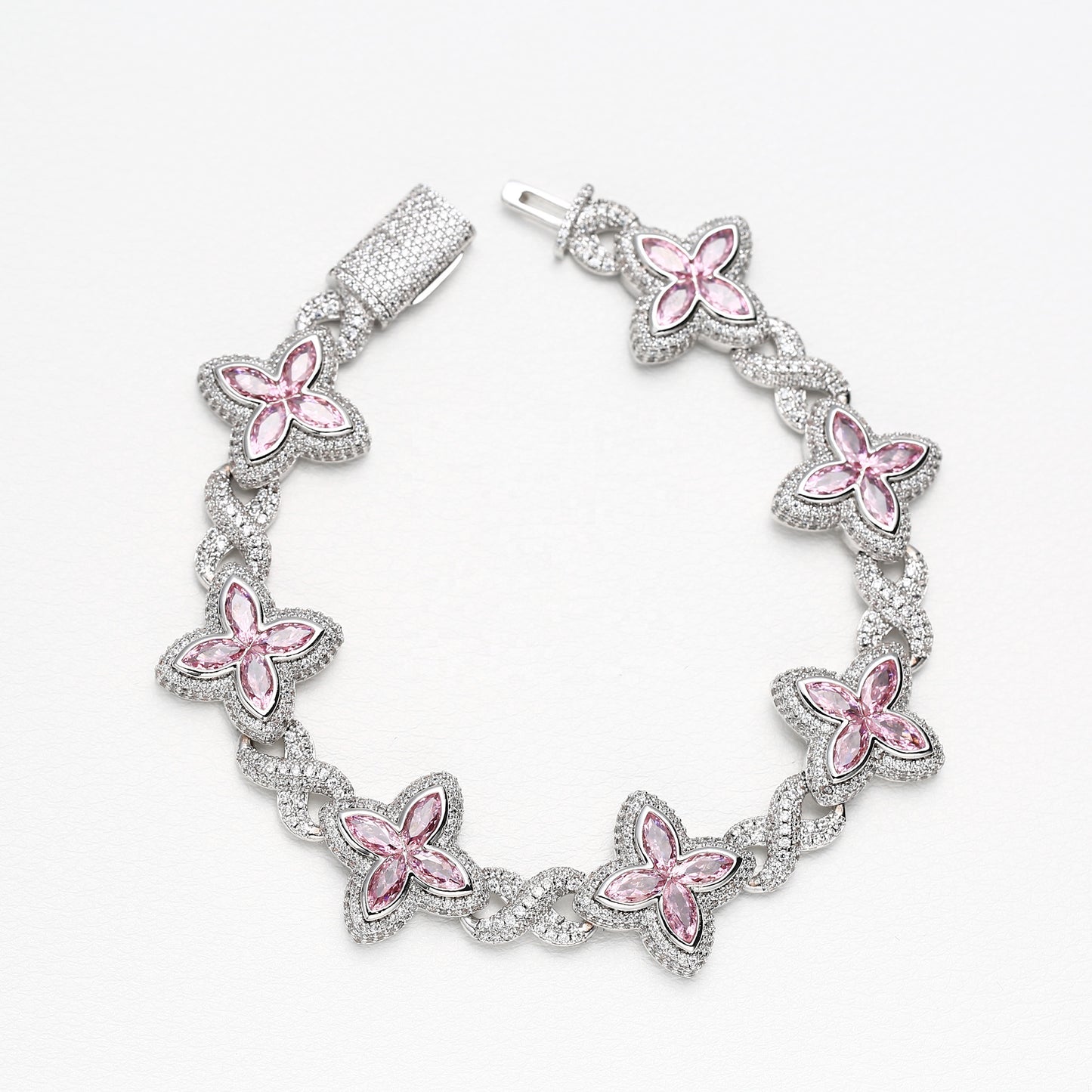 CZ Clover bracelet big stone