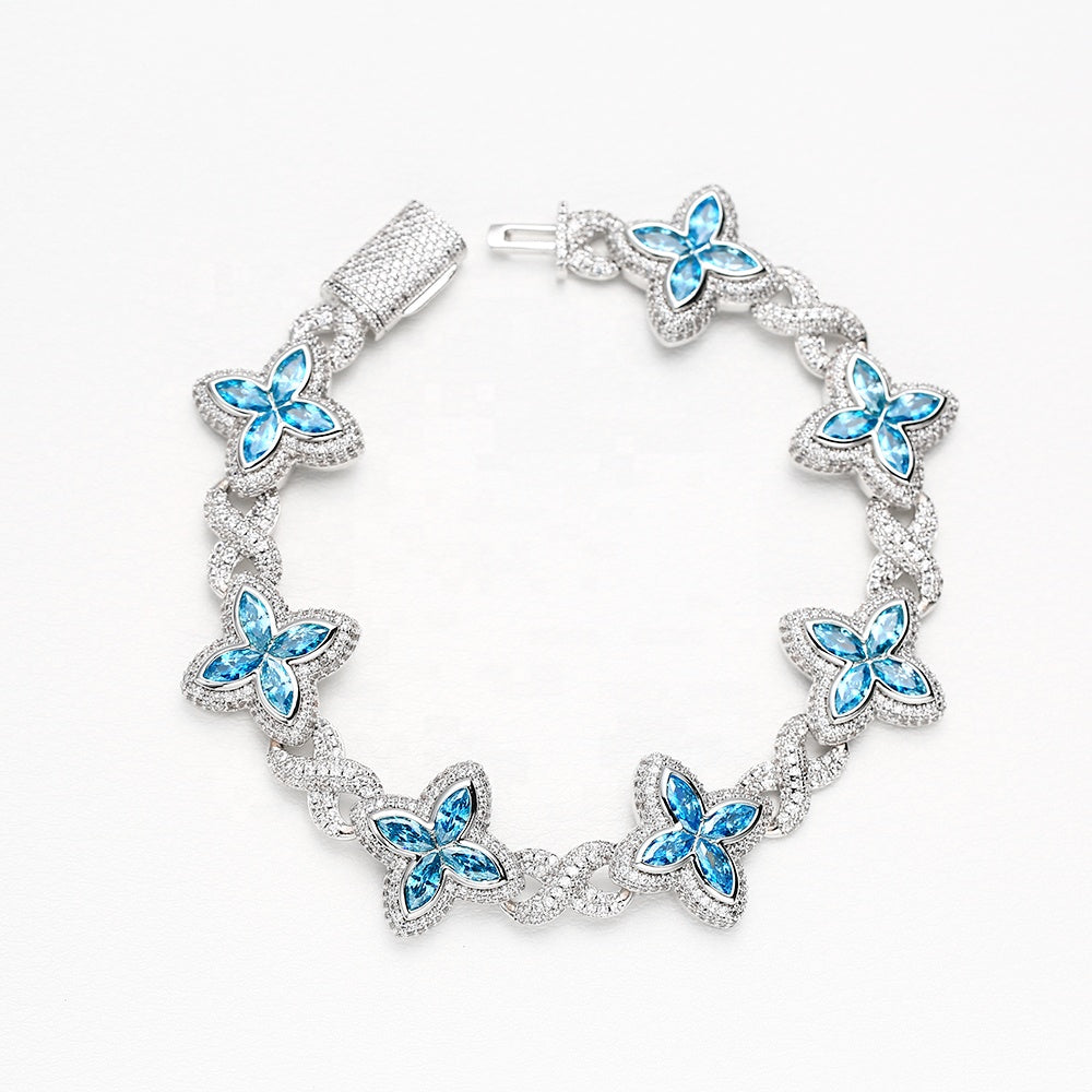 CZ Clover bracelet big stone