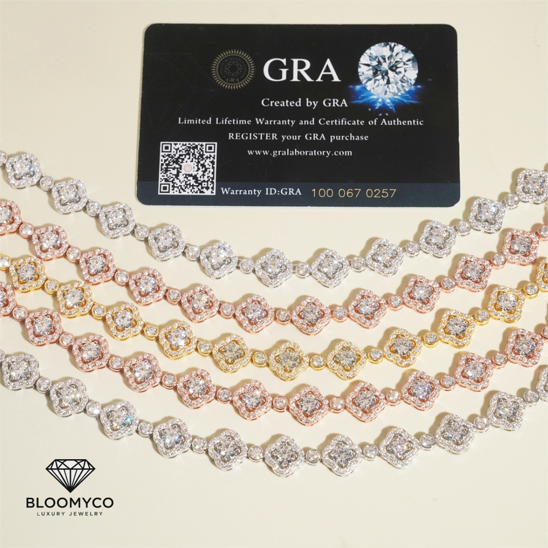 Fancy Clover Moissanite Bracelet/Necklace