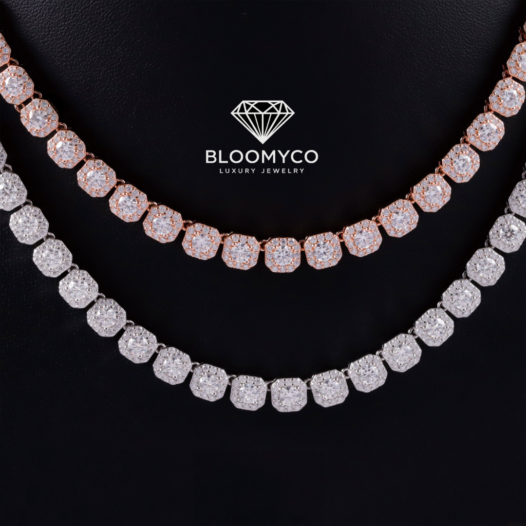 8mm Cube Tennis Chain VVS Moissanite