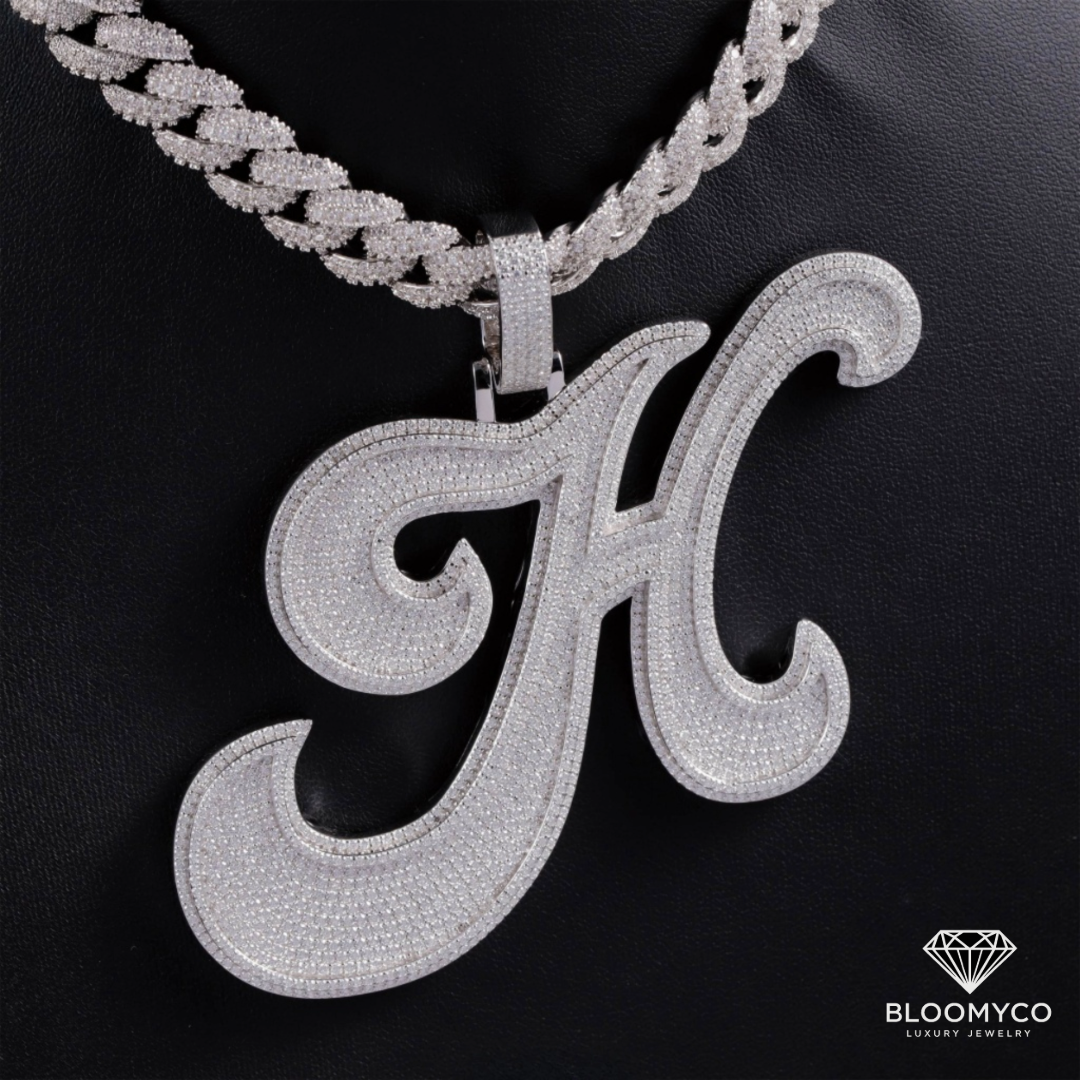 Custom Iced Initial Pendant