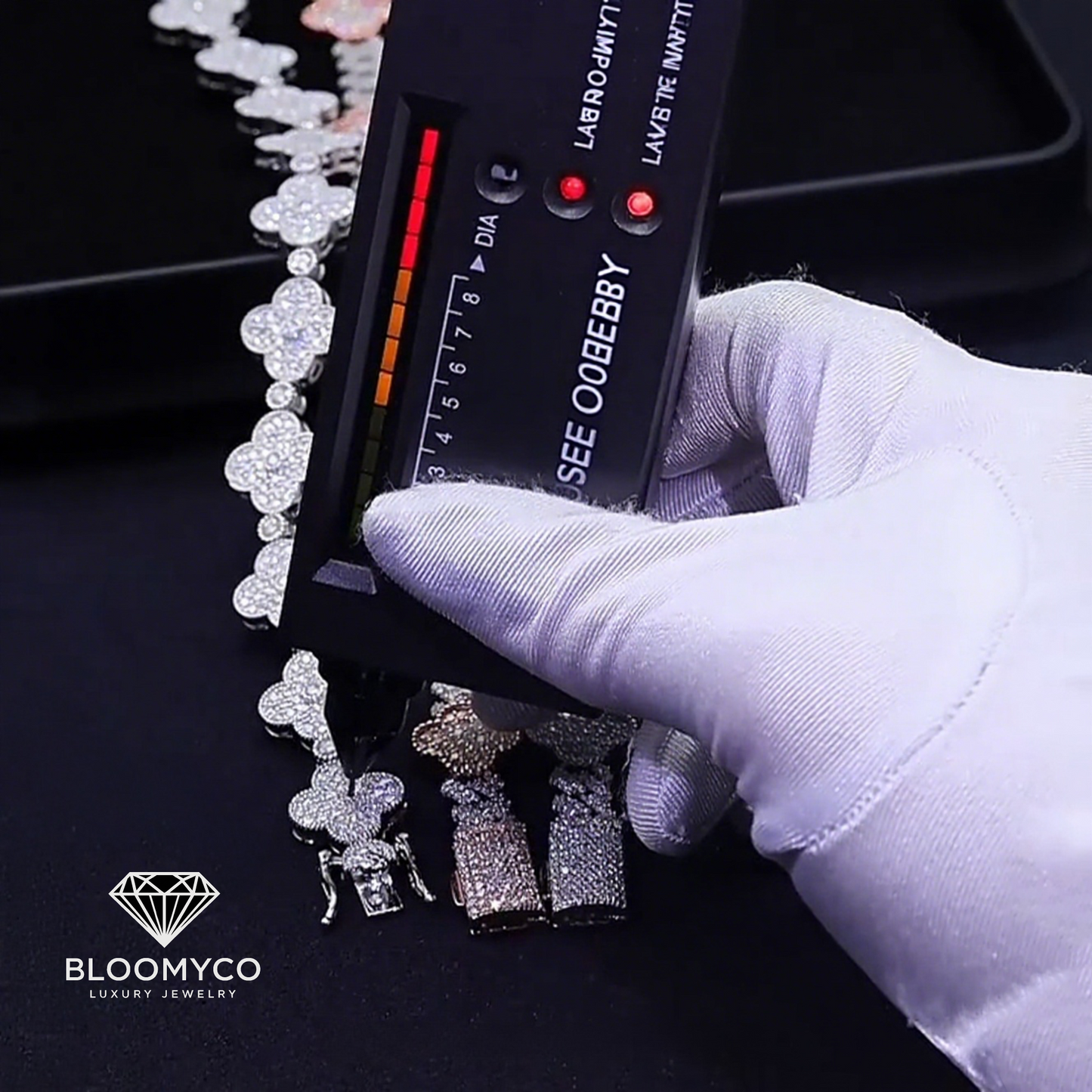 8mm Silver Moissanite Clover Cuban Bracelet