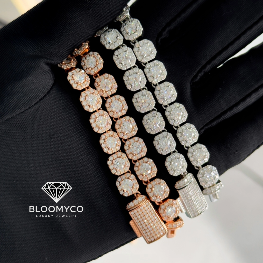 8mm Cube Tennis Chain VVS Moissanite