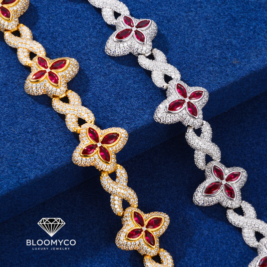BloomyCo Ruby Blossom Moissanite Bracelet