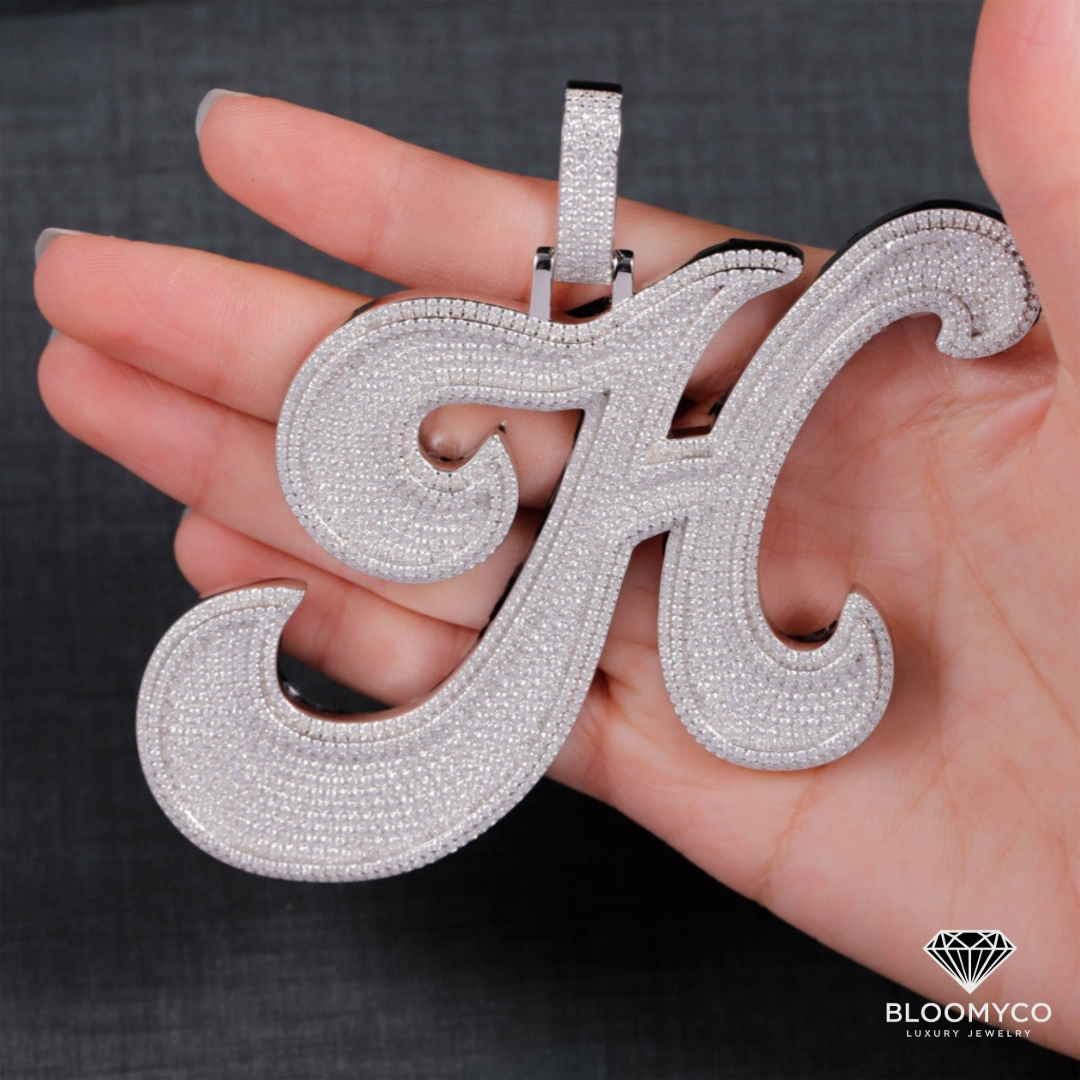 Custom Iced Initial Pendant