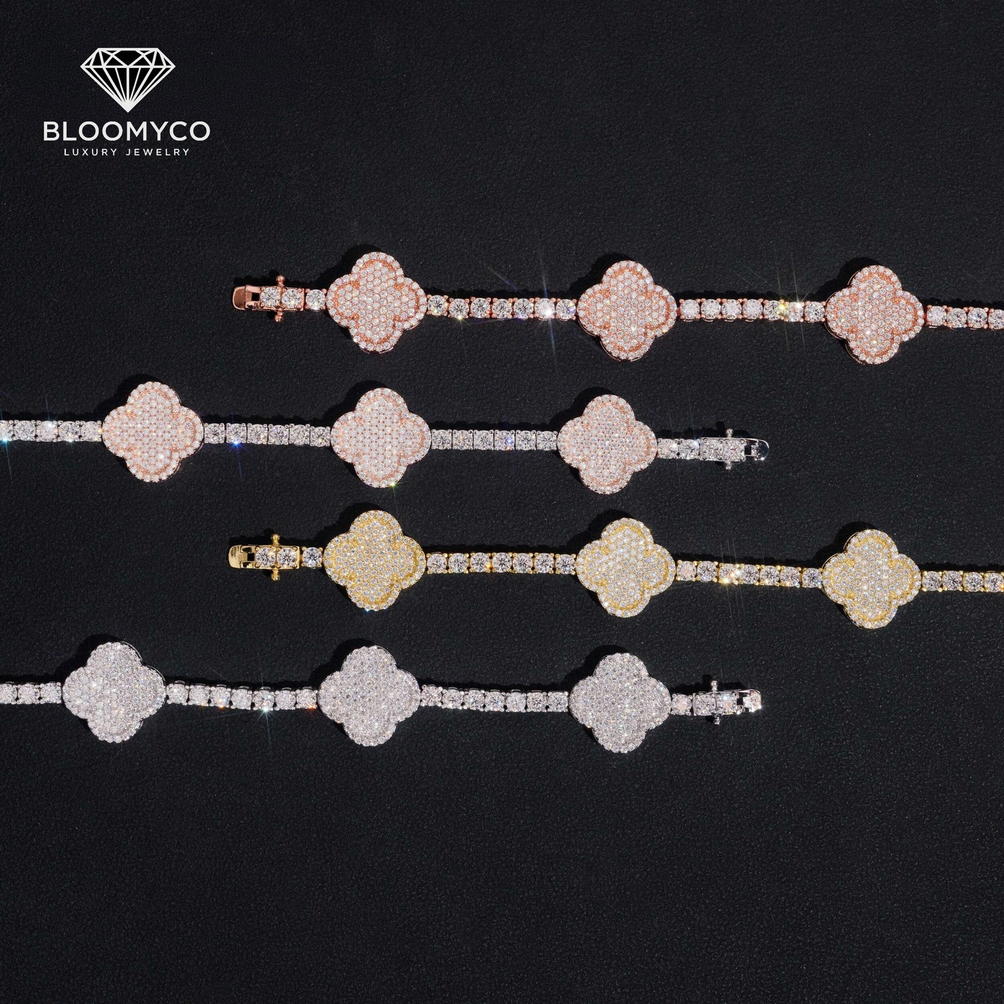 Tennis Clover Bracelet 3mm