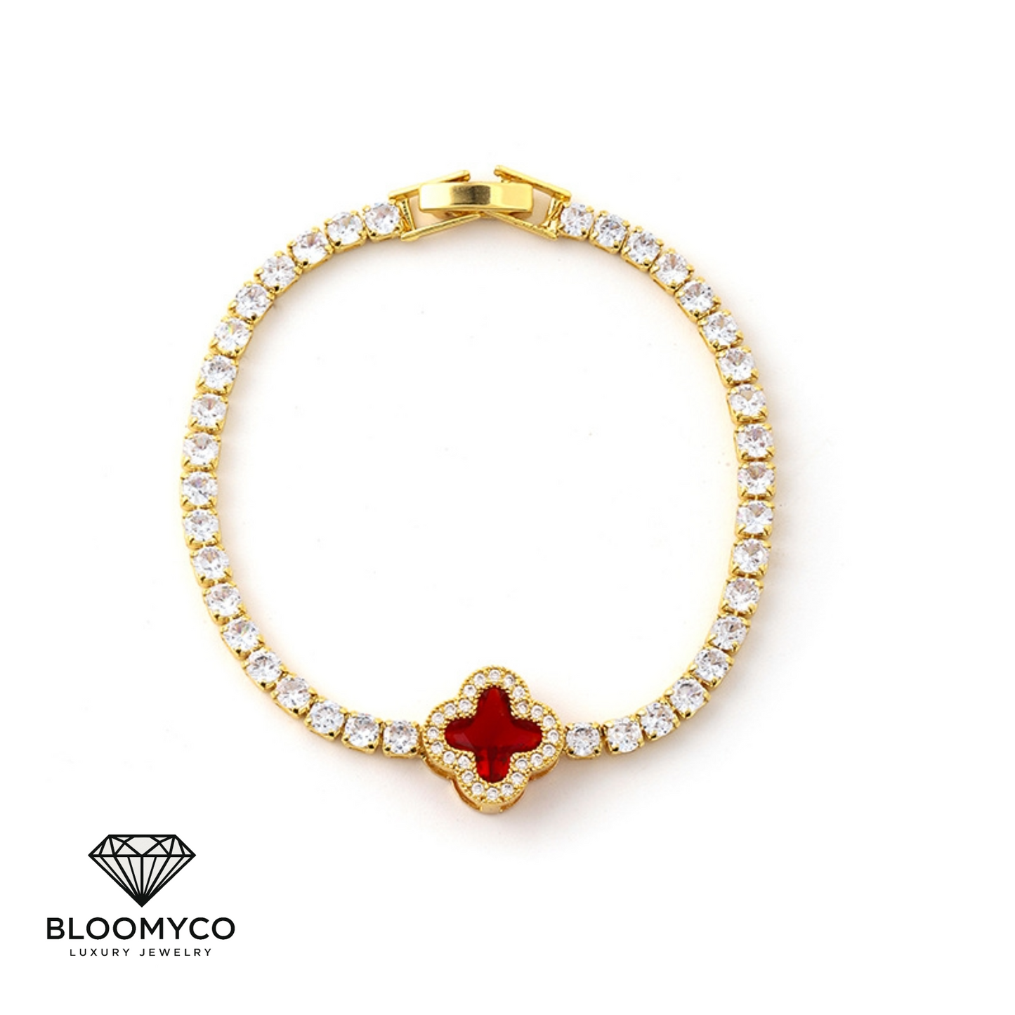 Sparkling Clover Tennis Bracelet