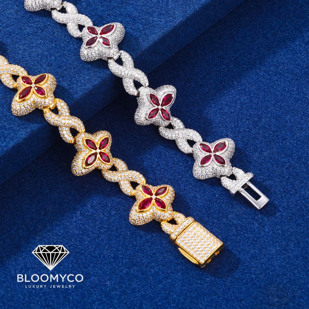 BloomyCo Ruby Blossom Moissanite Bracelet
