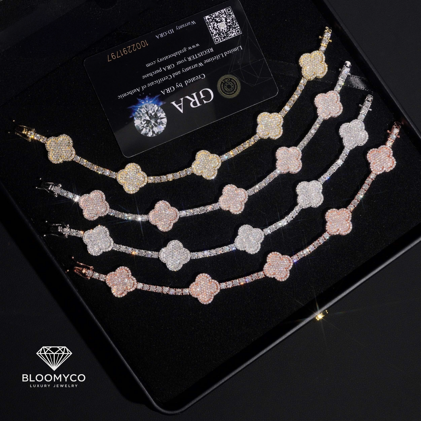 Tennis Clover Bracelet 3mm