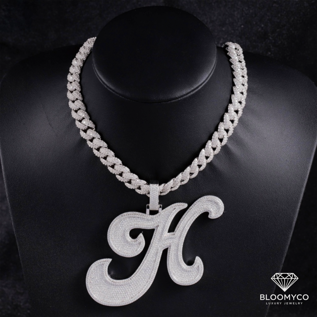Custom Iced Initial Pendant