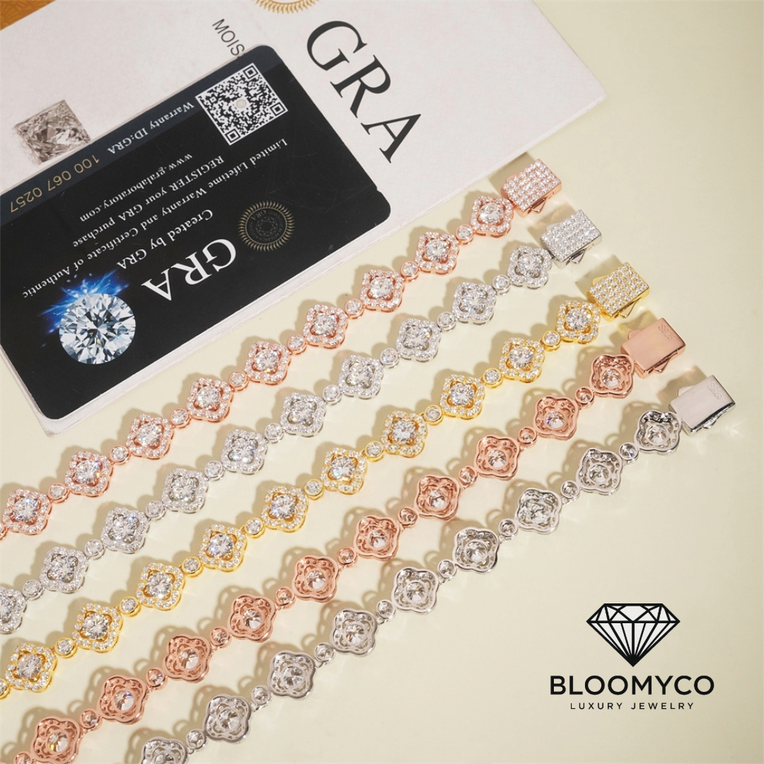 Fancy Clover Moissanite Bracelet/Necklace