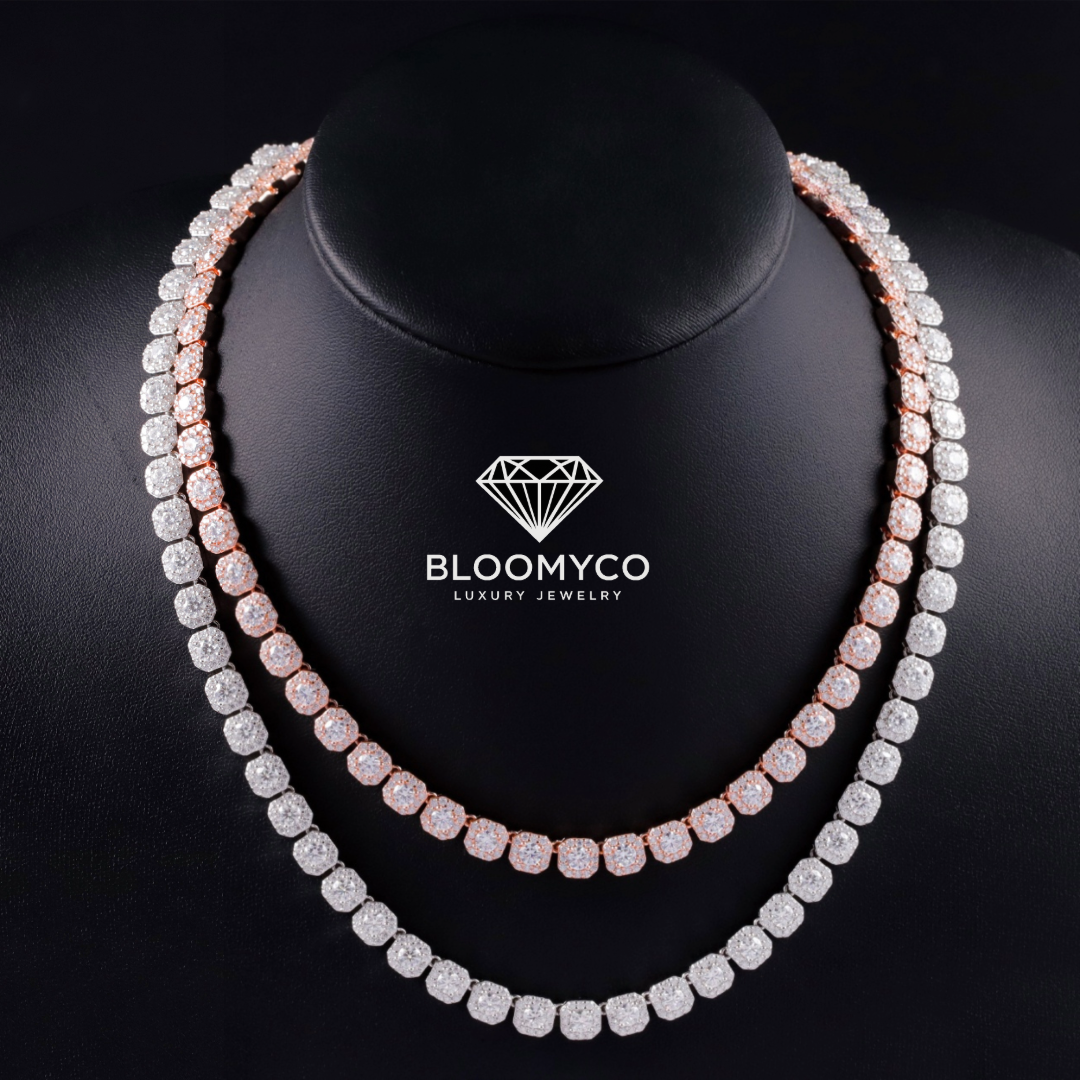 8mm Cube Tennis Chain VVS Moissanite