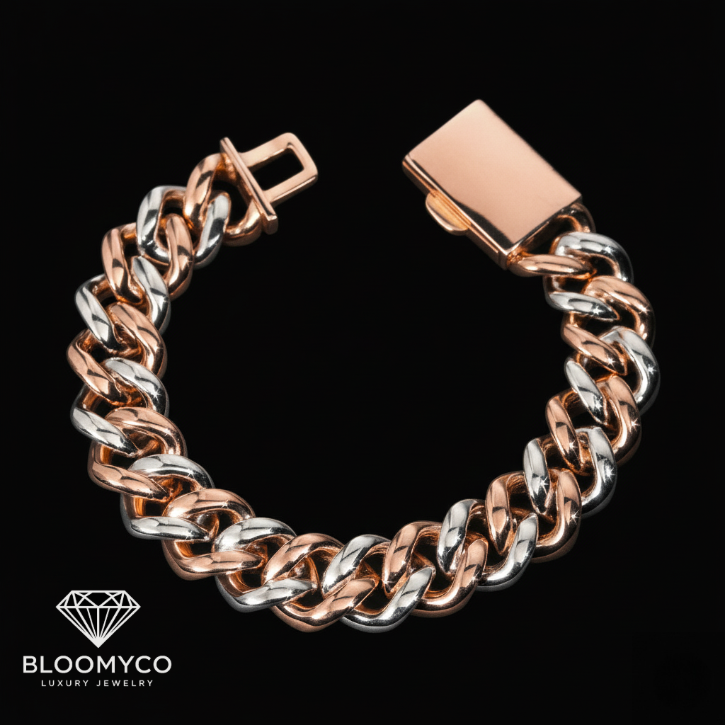 16MM Two-Tone Silver Moissanite Cuban Bracelet – Heavy Iced Statement Piece