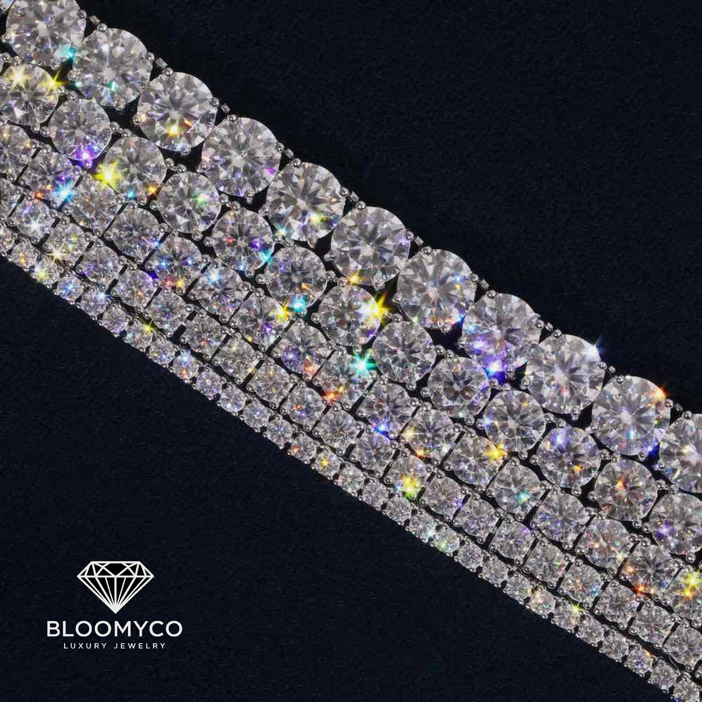 Moissanite Tennis Chain 14K Gold (ALL SIZES)