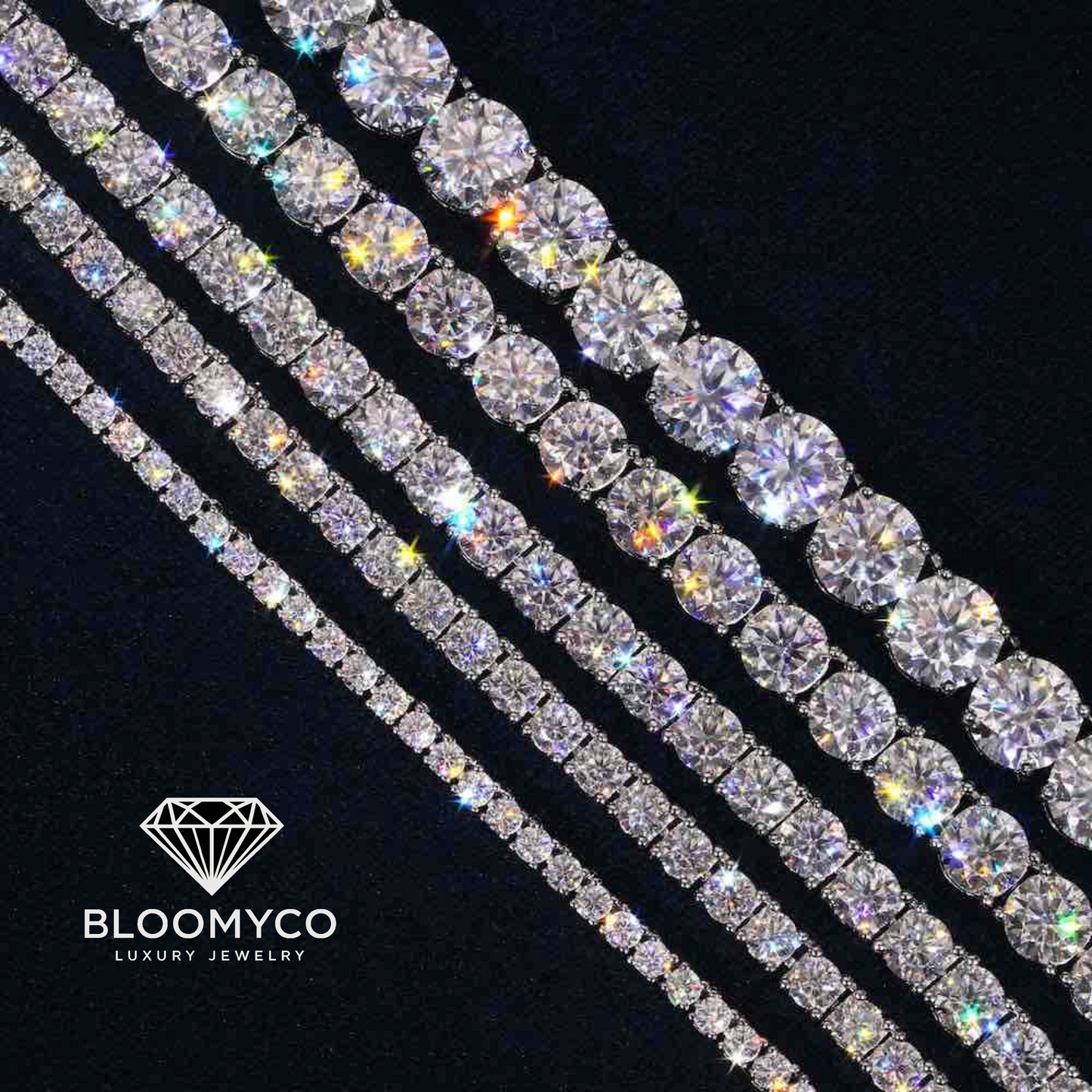 Moissanite Tennis Chain 14K Gold (ALL SIZES)