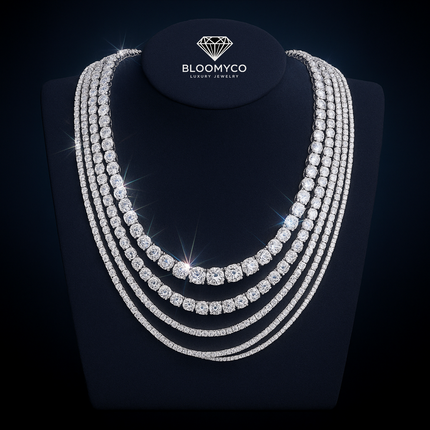 Moissanite Tennis Chain 14K Gold (ALL SIZES)