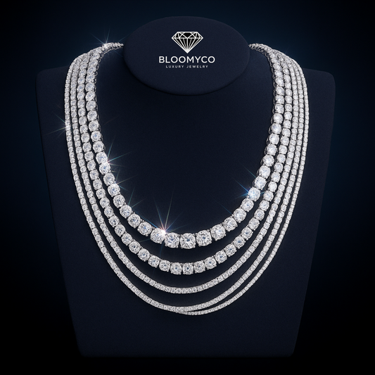 Moissanite Tennis Chain 14K Gold (ALL SIZES)