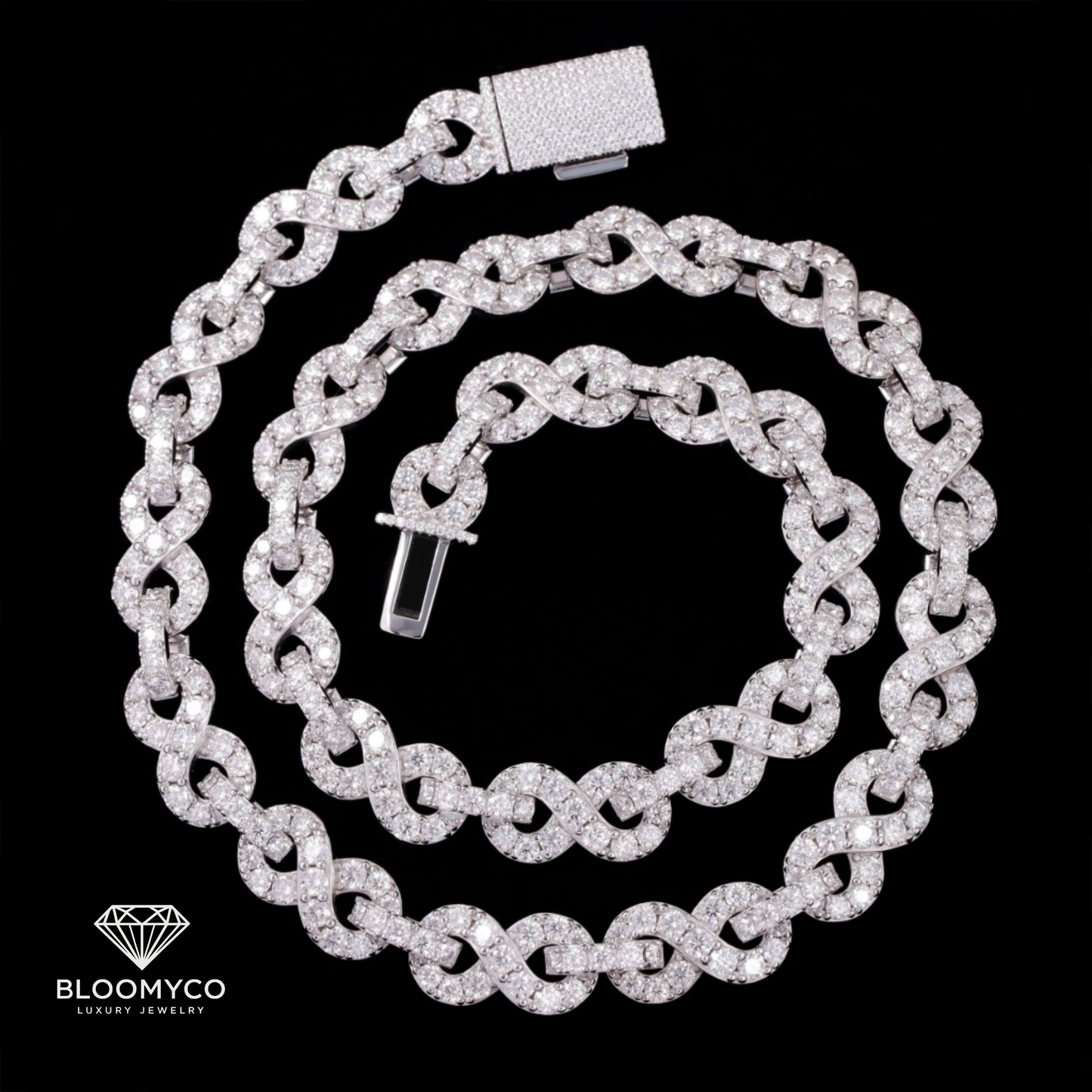 VVS Moissanite Infinity Cuban Link Bracelet