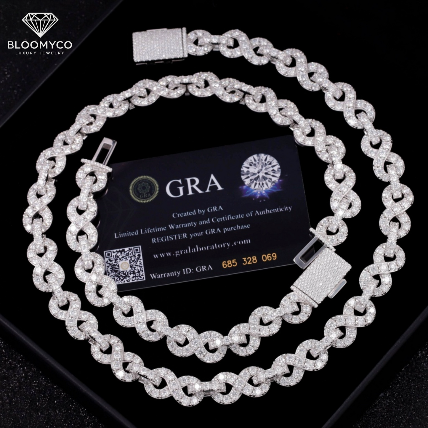 VVS Moissanite Infinity Cuban Link Bracelet