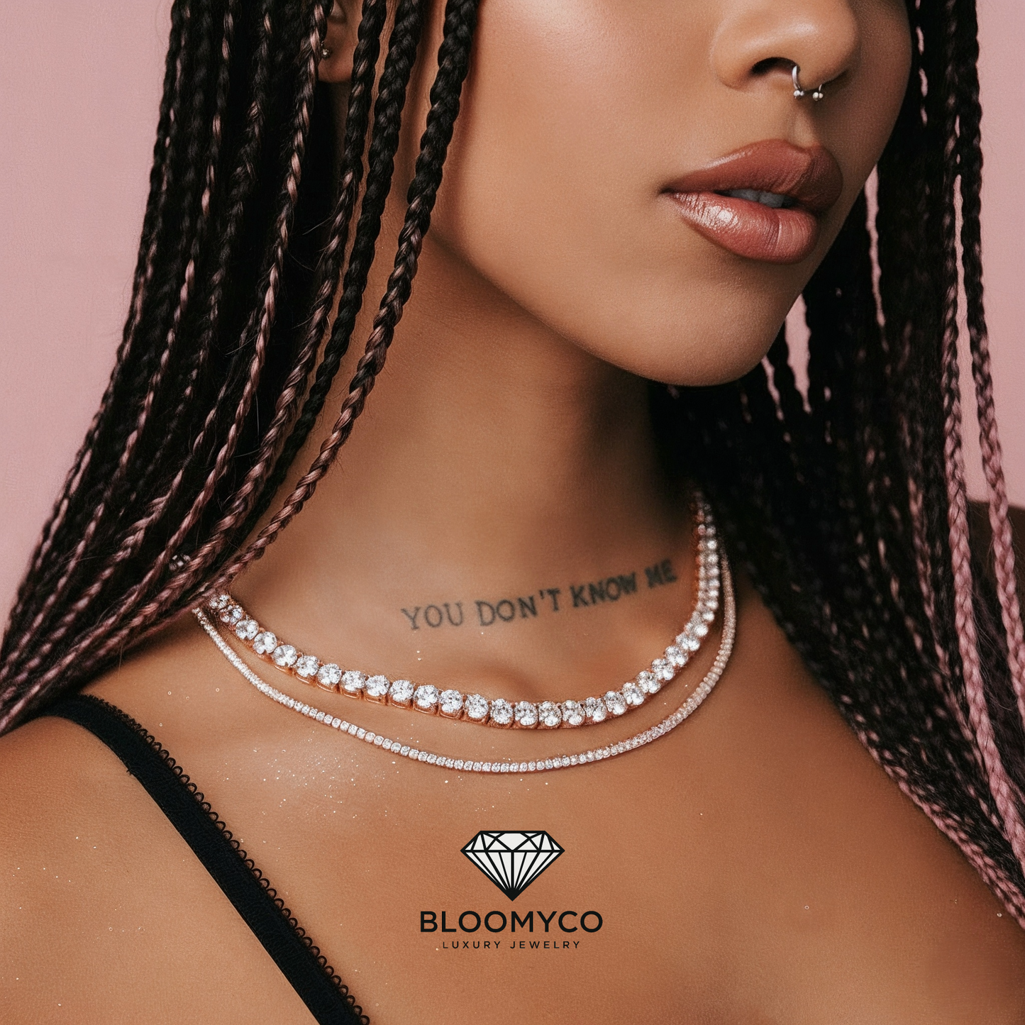 Moissanite Tennis Chain 14K Gold (ALL SIZES)