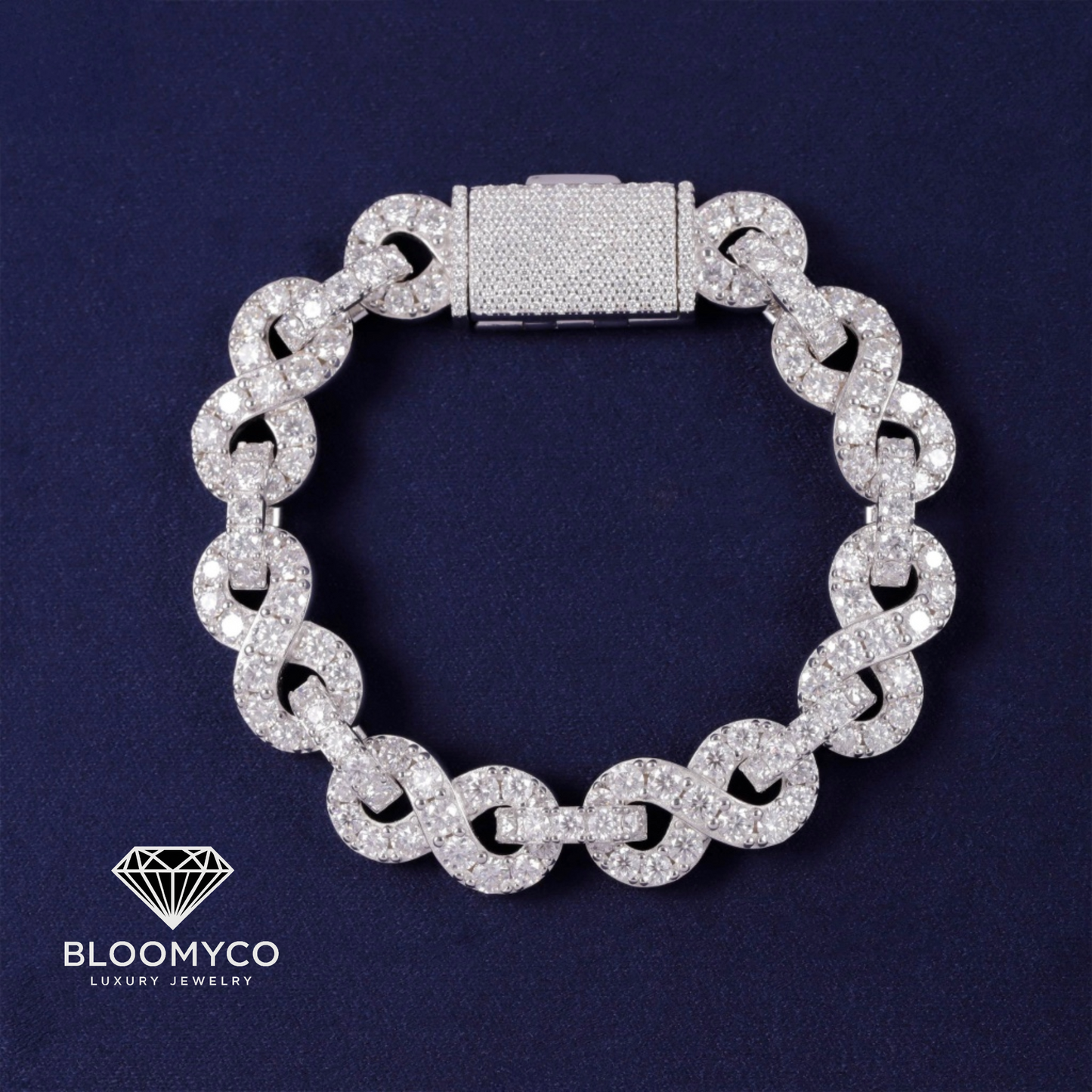 VVS Moissanite Infinity Cuban Link Bracelet