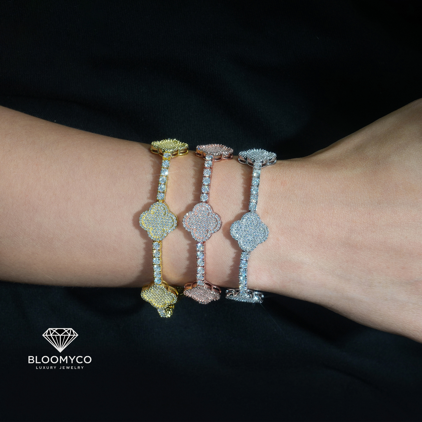 Tennis Clover Bracelet 3mm